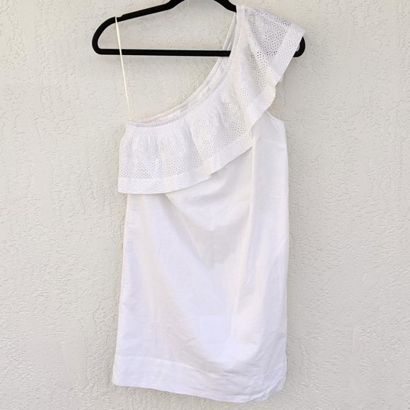 J. Crew Dresses & Skirts - J. Crew One Shoulder White Eyelet Dress
